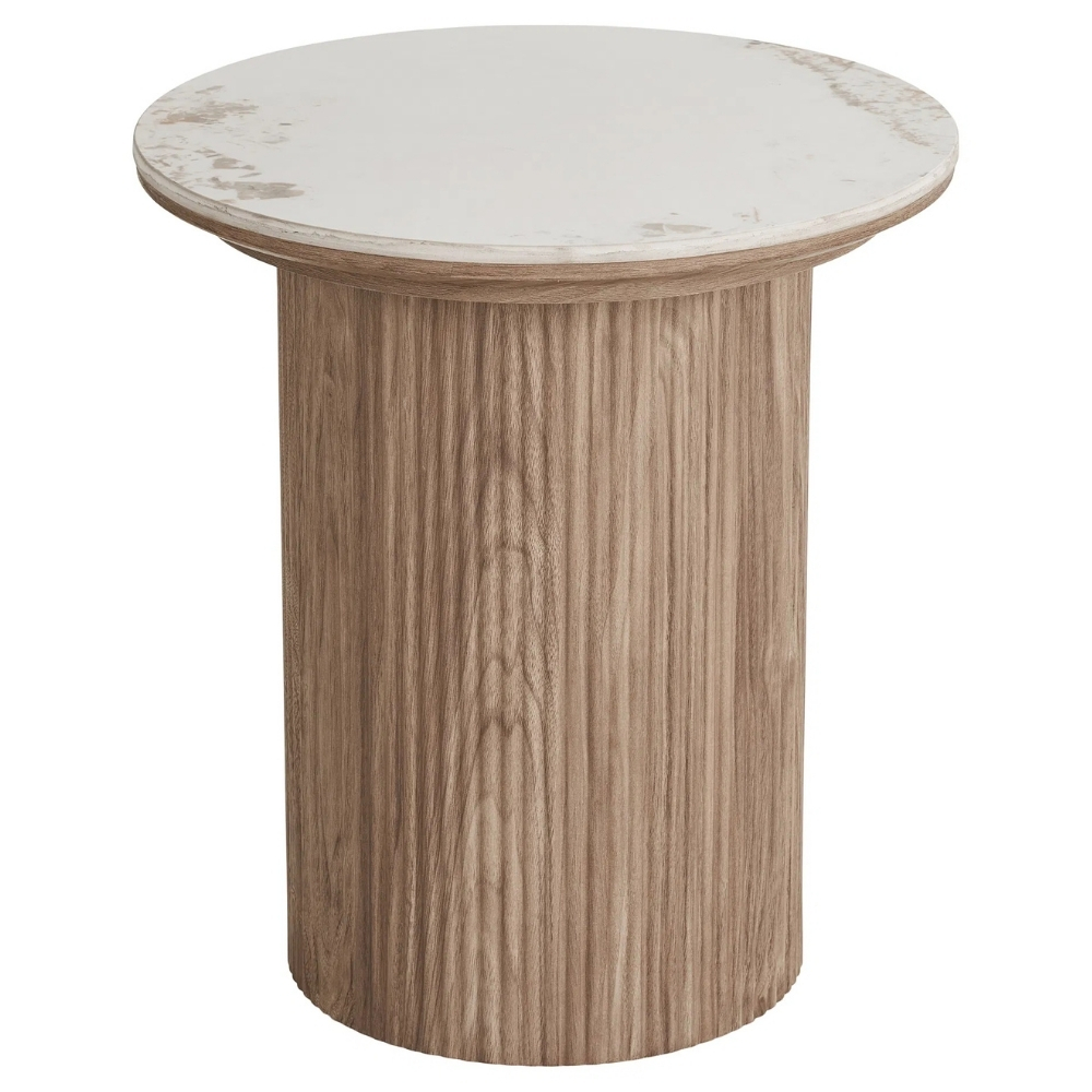 Nordic Living Bílý keramický odkládací stolek Athens 45 cm Nordic Living