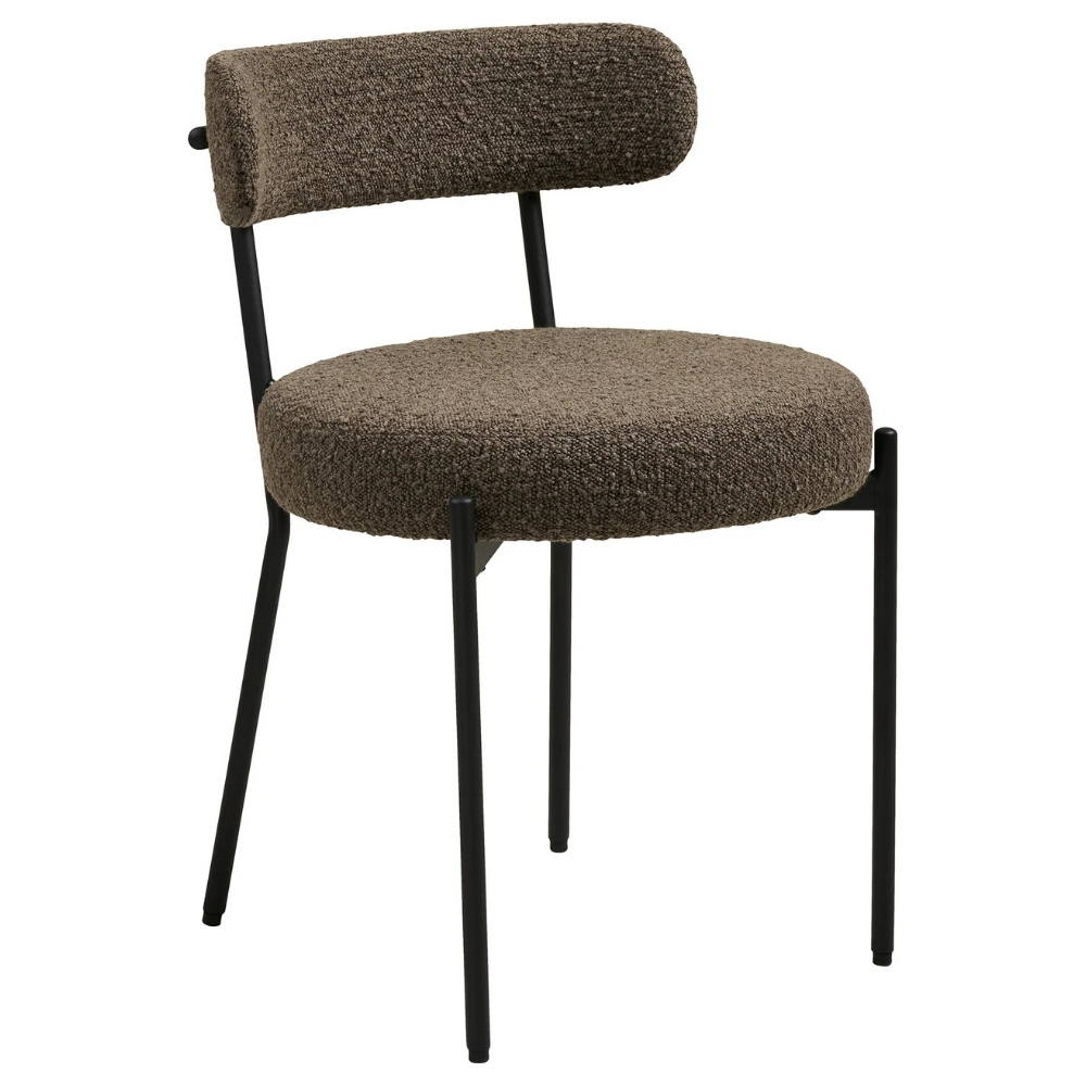 Nordic Living Hnědá bouclé jídelní židle Baladona Nordic Living