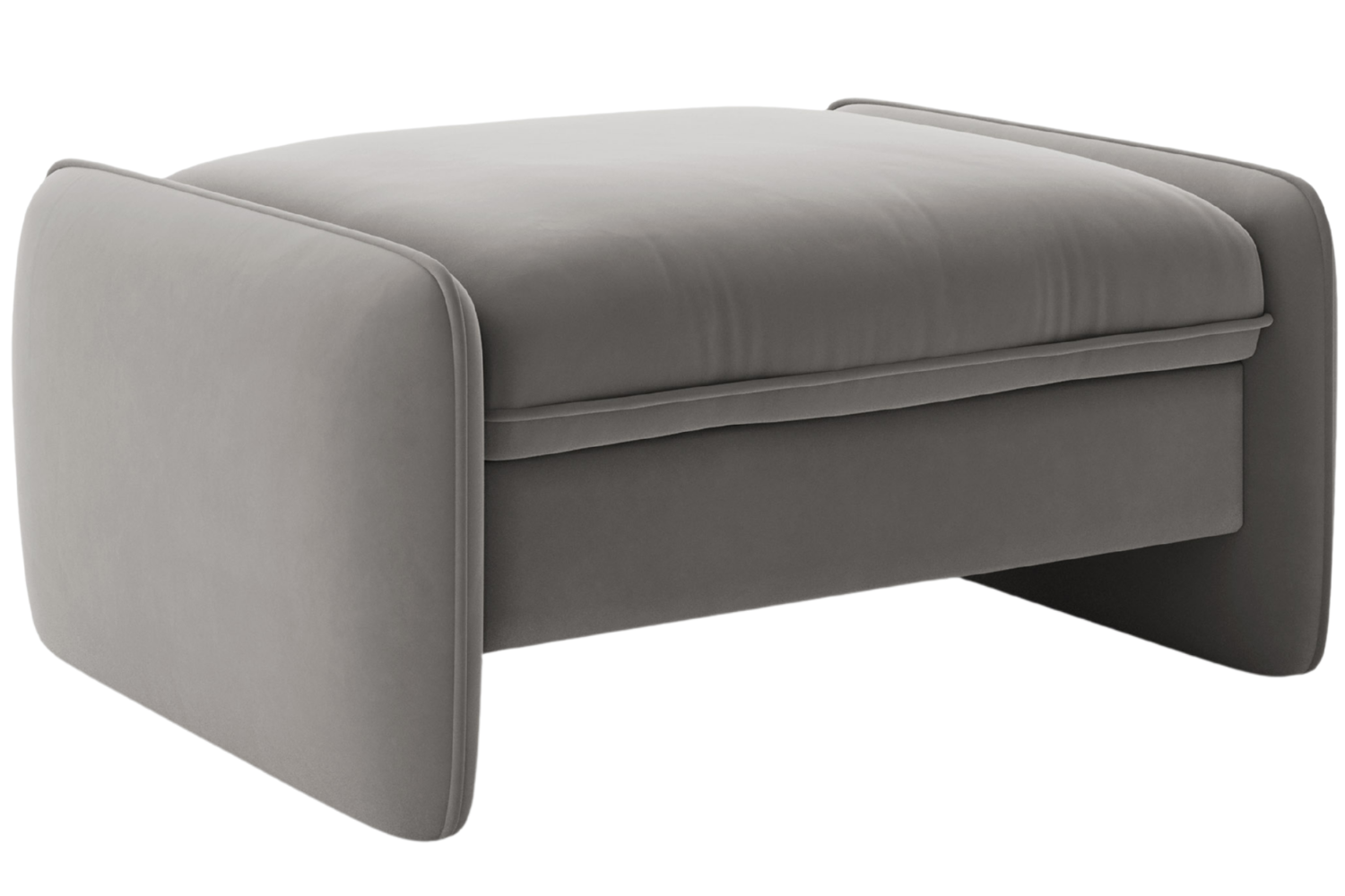 Micadoni Tmavě šedá sametová podnožka Georgia 95 x 70 cm Micadoni