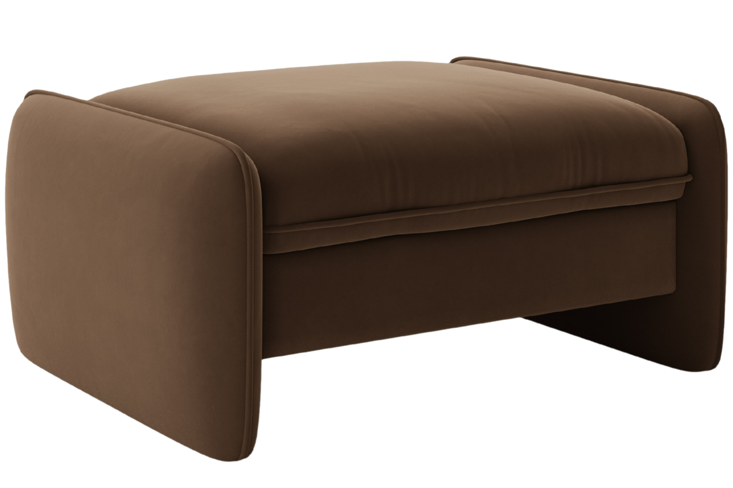 Micadoni Hnědá sametová podnožka Georgia 95 x 70 cm Micadoni