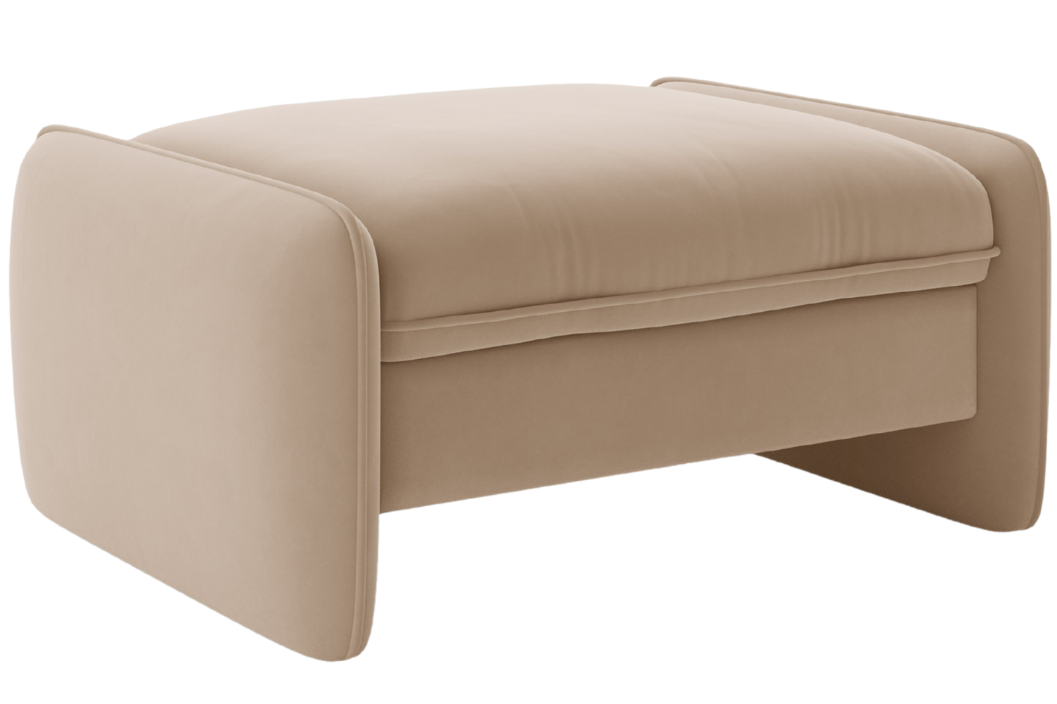 Micadoni Béžová sametová podnožka Georgia 95 x 70 cm Micadoni