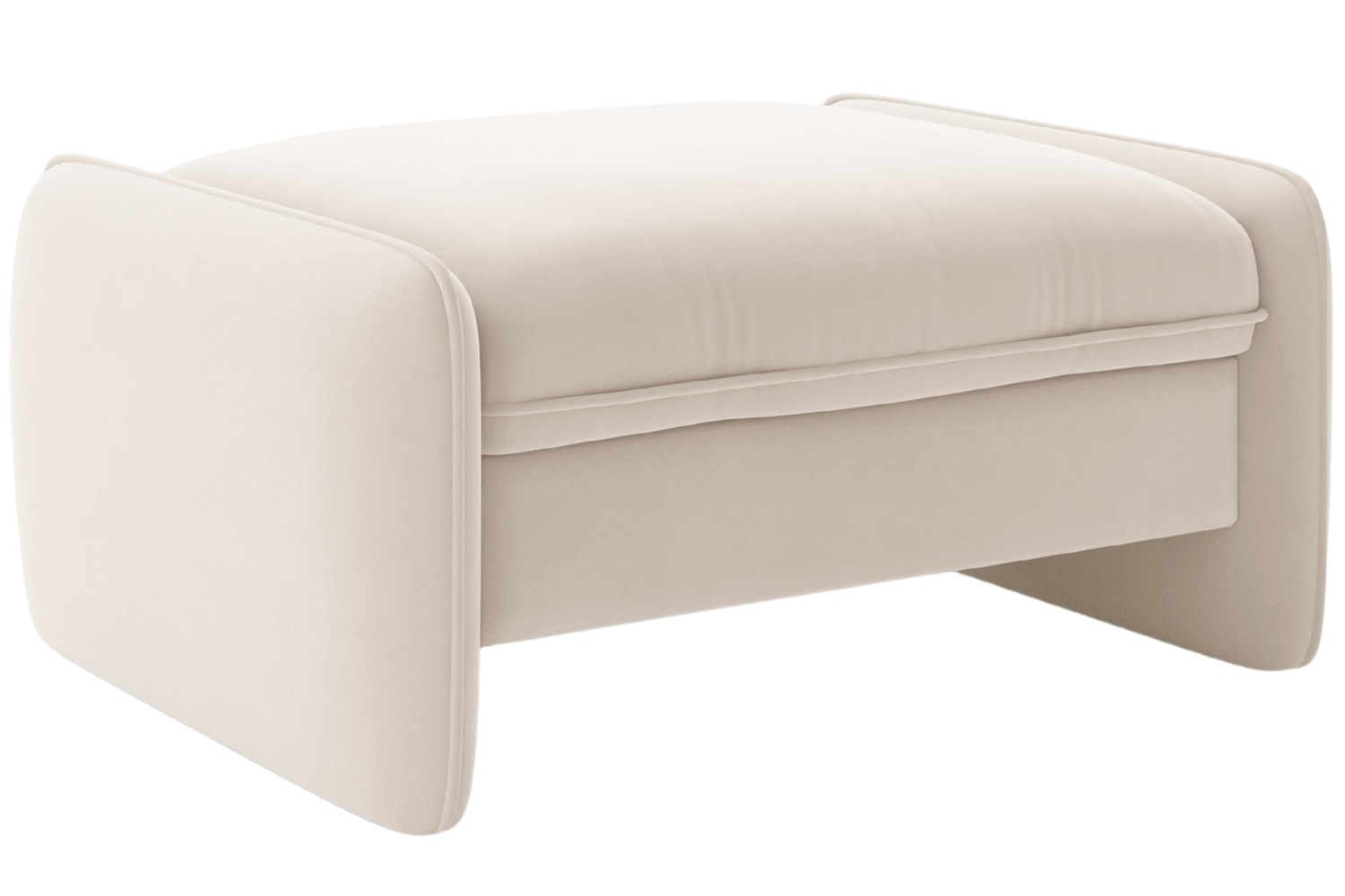 Micadoni Světle béžová sametová podnožka Georgia 95 x 70 cm Micadoni