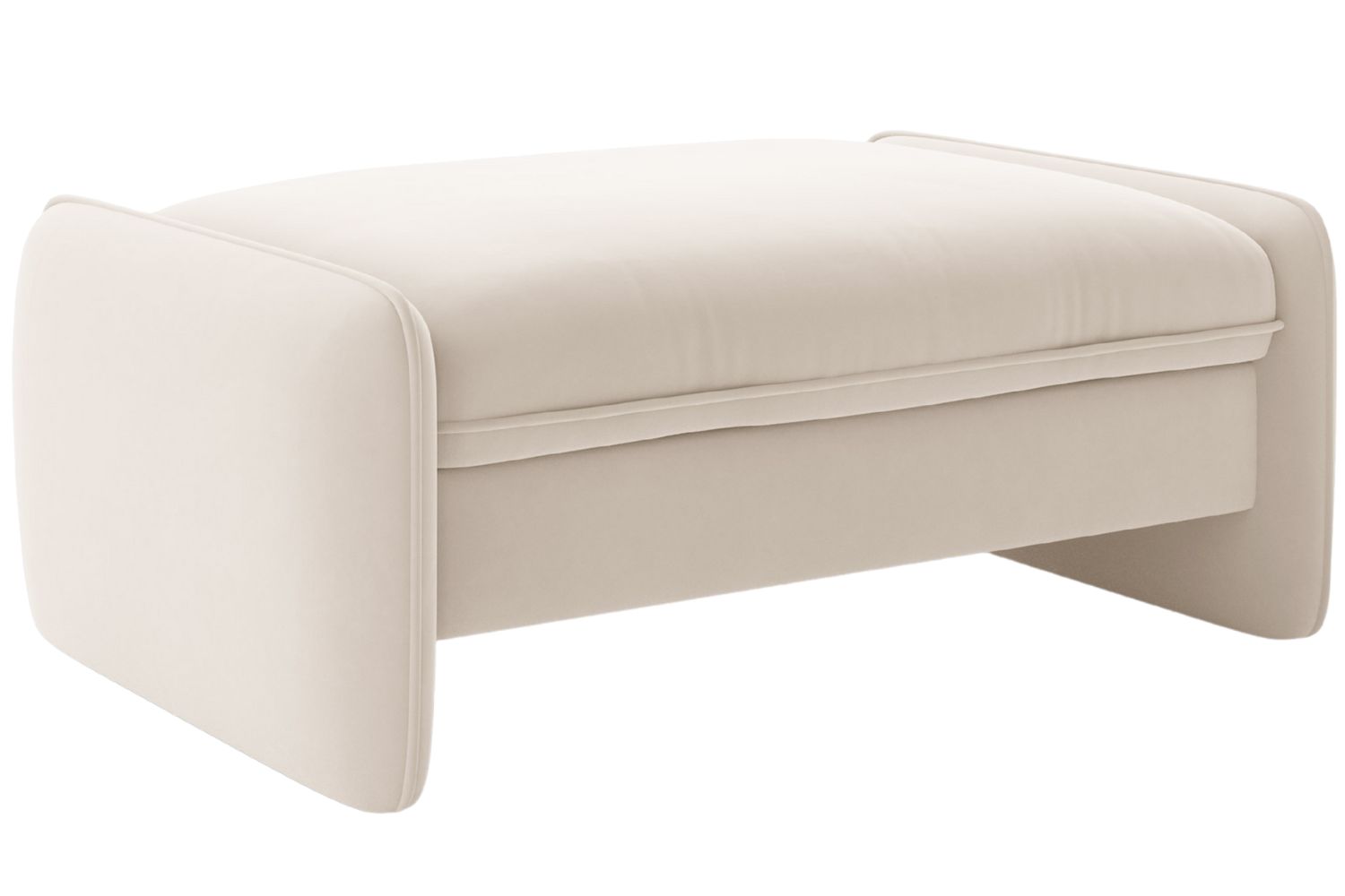 Micadoni Světle béžová sametová podnožka Georgia 115 x 70 cm Micadoni