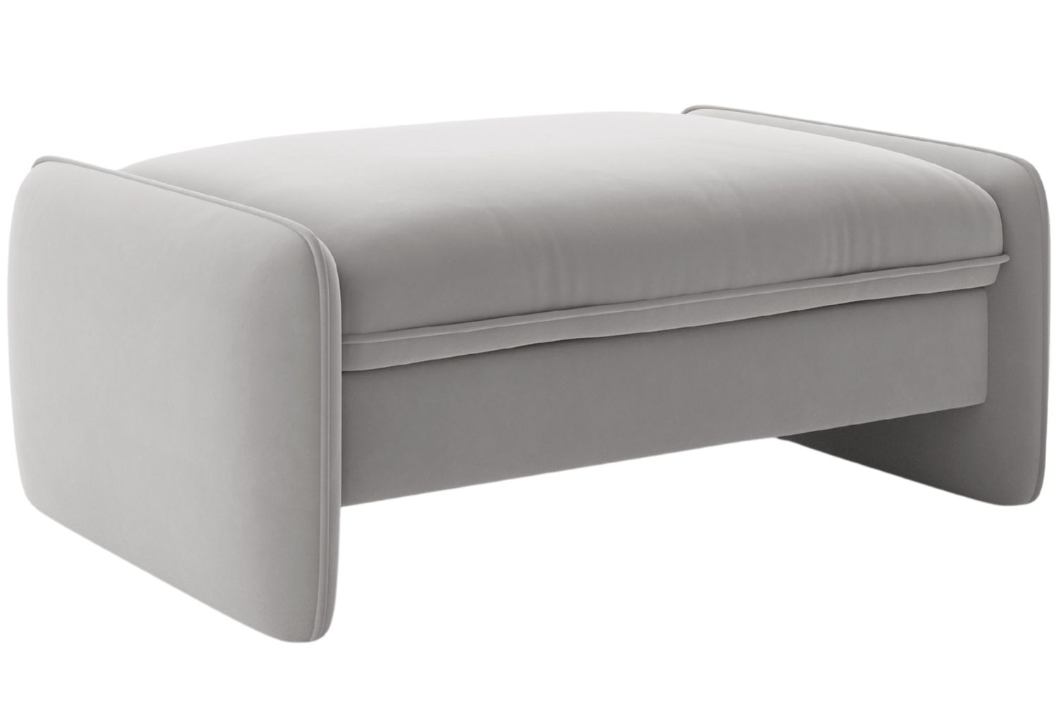 Micadoni Světle šedá sametová podnožka Georgia 115 x 70 cm Micadoni
