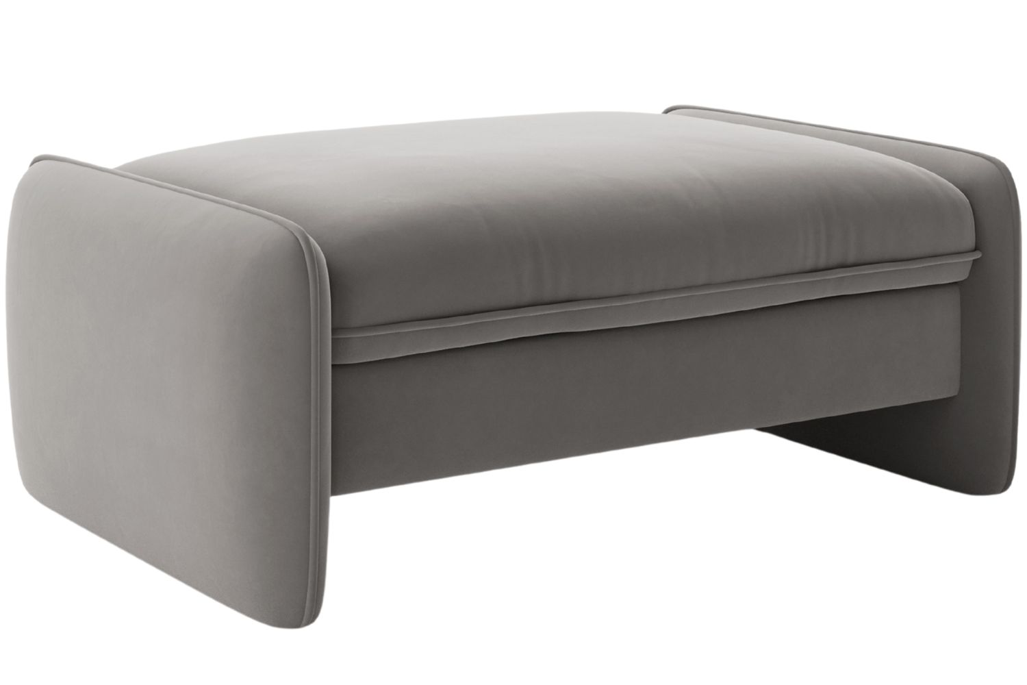 Micadoni Tmavě šedá sametová podnožka Georgia 115 x 70 cm Micadoni
