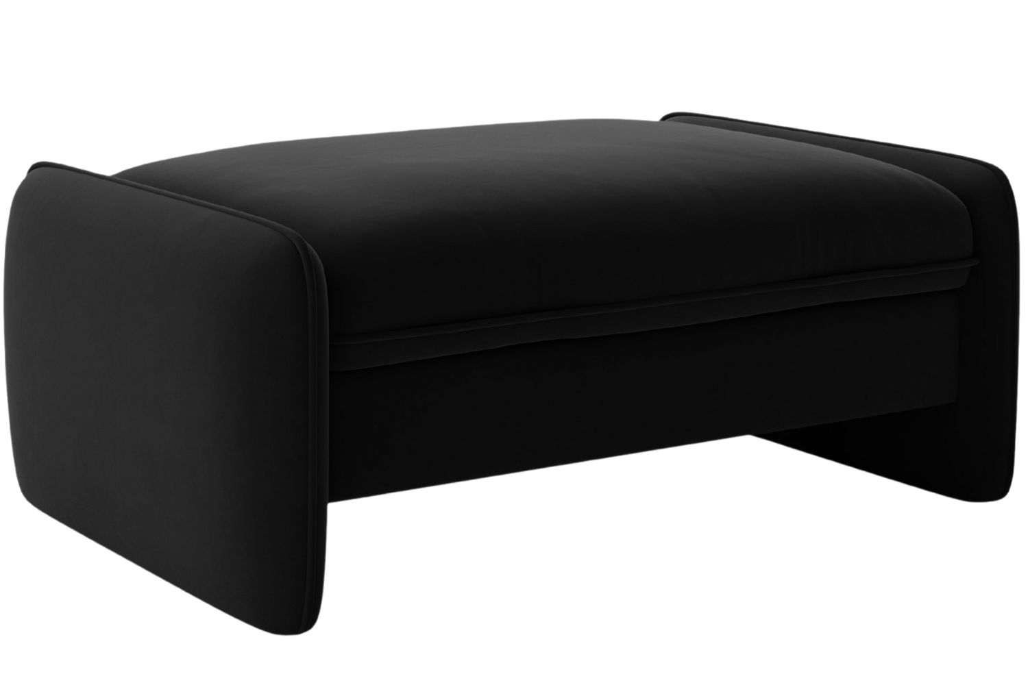 Micadoni Černá sametová podnožka Georgia 115 x 70 cm Micadoni
