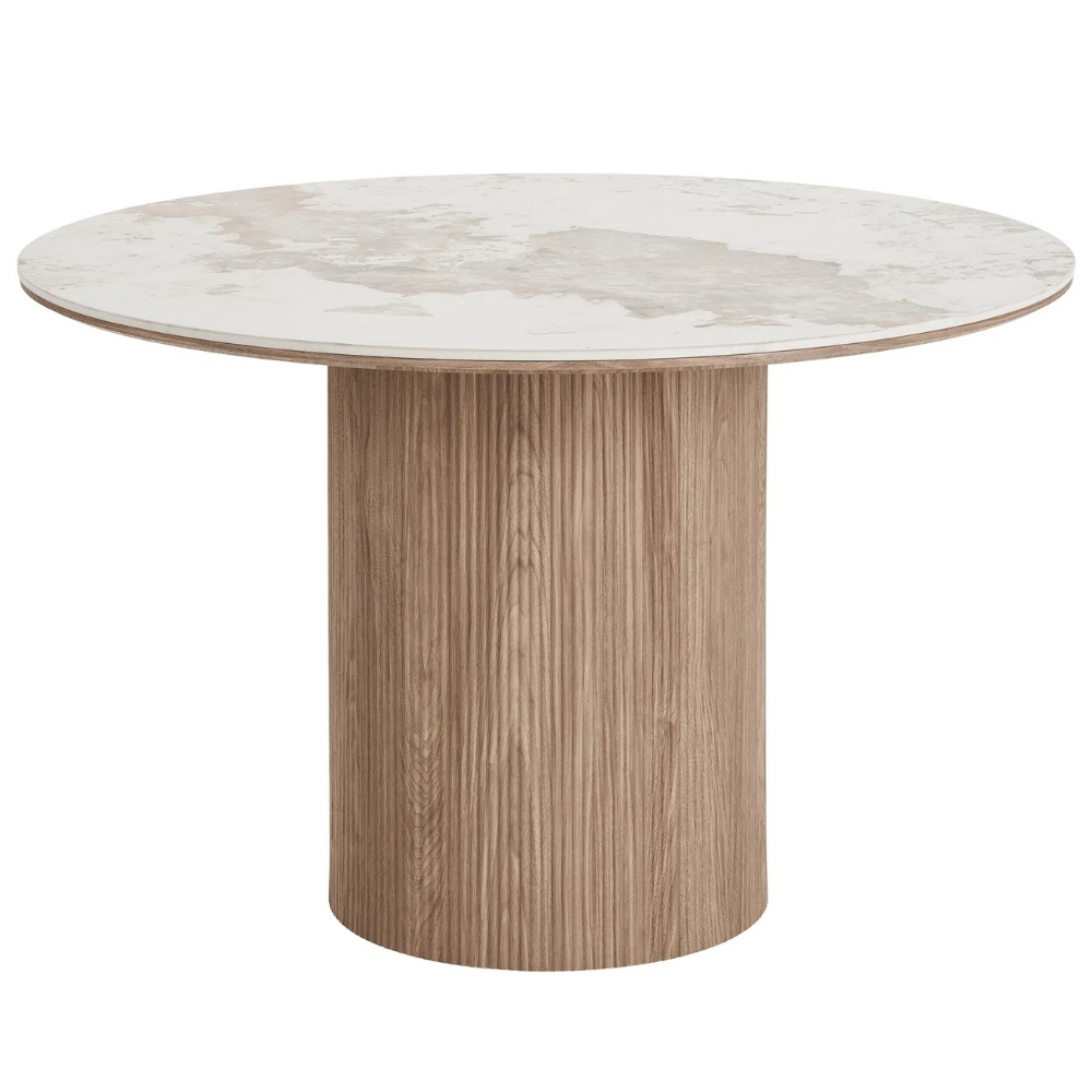 Nordic Living Bílý keramický jídelní stůl Athena 120 cm Nordic Living