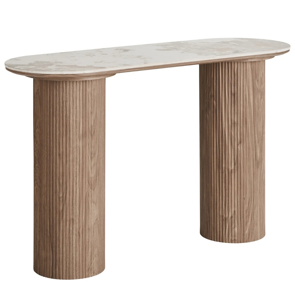 Nordic Living Bílý keramický toaletní stolek Athena 120 x 40 cm Nordic Living