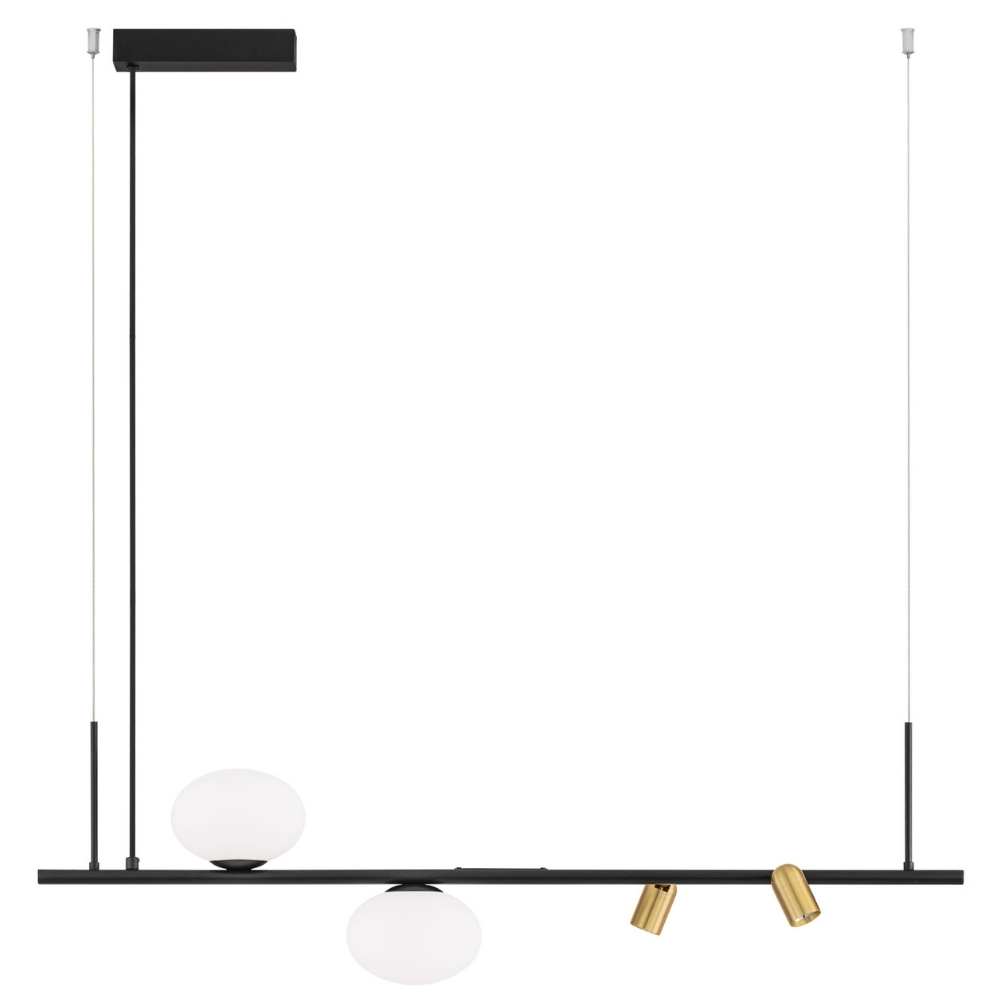 Nova Luce Černé kovové závěsné LED světlo Noble 95 cm Nova Luce