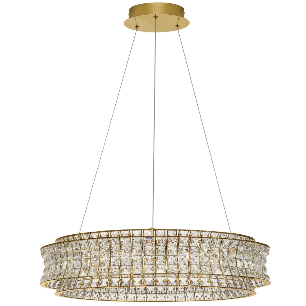 Nova Luce Zlaté křišťálové závěsné LED světlo Celysia 80 cm Nova Luce