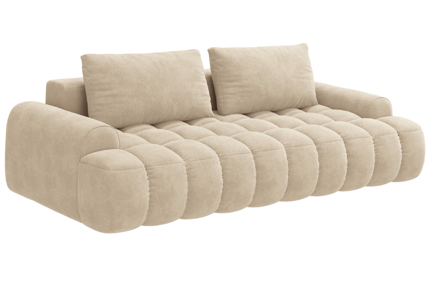 Cosmopolitan Design Světle béžová sametová rozkládací pohovka Linz 250 cm Cosmopolitan Design