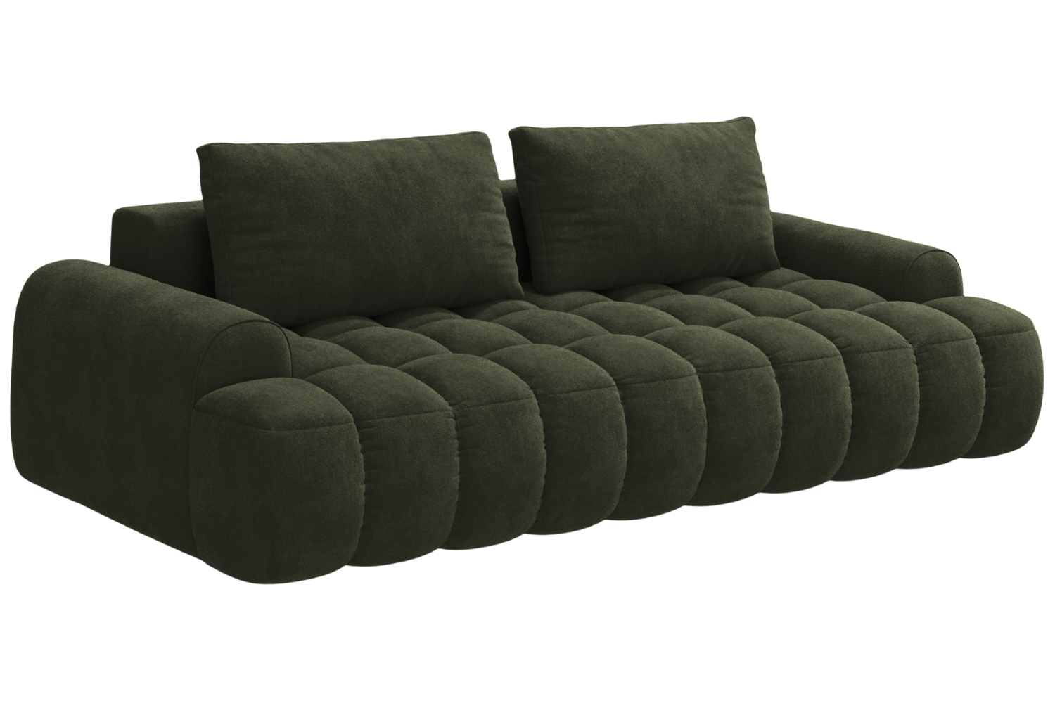 Cosmopolitan Design Zelená sametová rozkládací pohovka Linz 250 cm Cosmopolitan Design