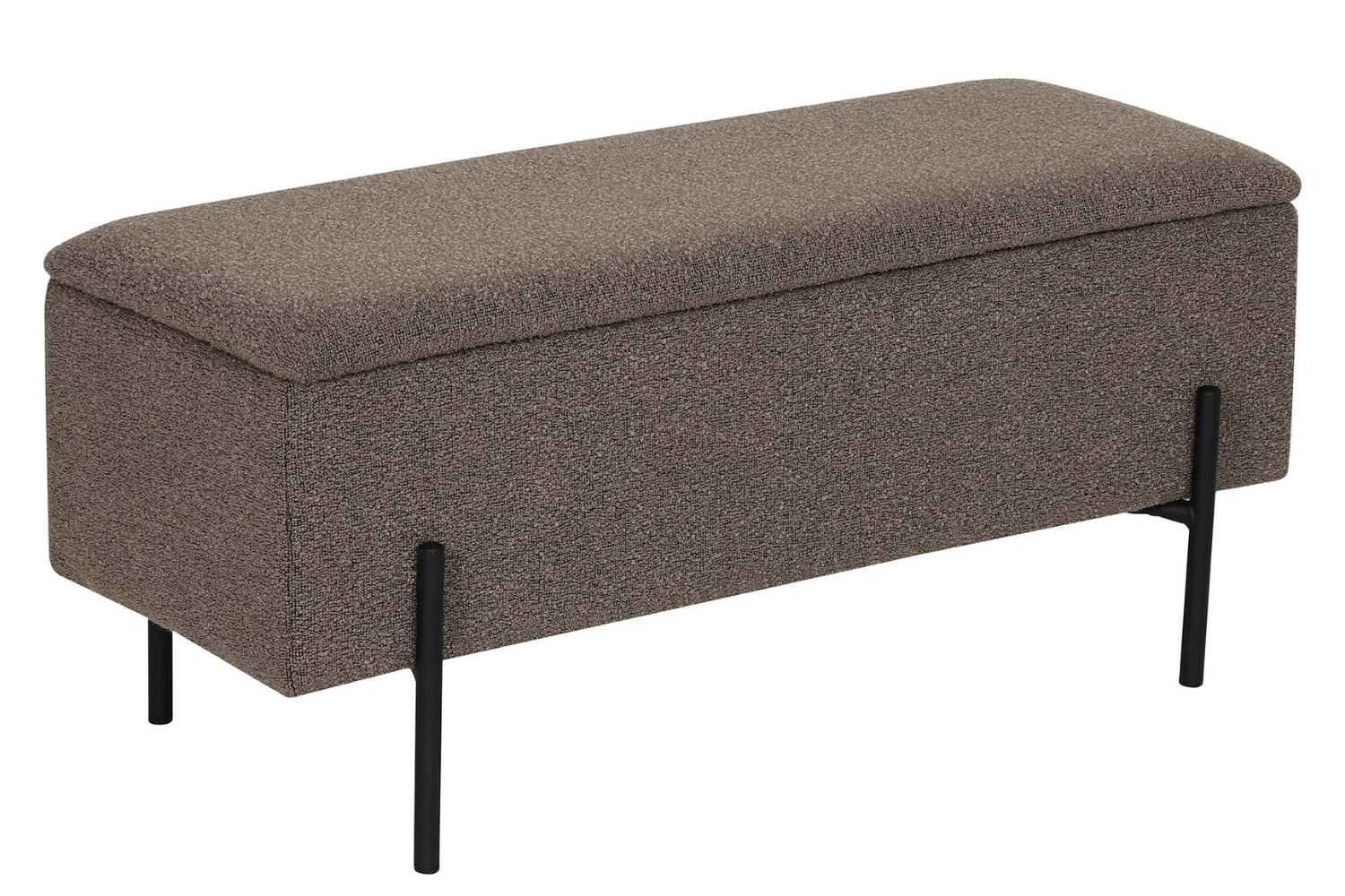 Nordic Living Hnědá bouclé lavice Bradford 95 cm Nordic Living