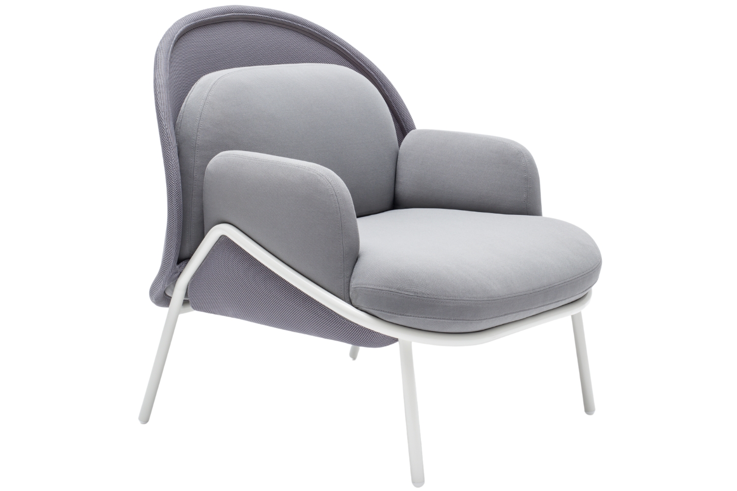 MDD Šedé křeslo Mesh s bílou podnoží MDD