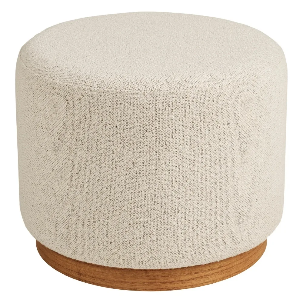 Nordic Living Bílý bouclé taburet Dally 50 cm