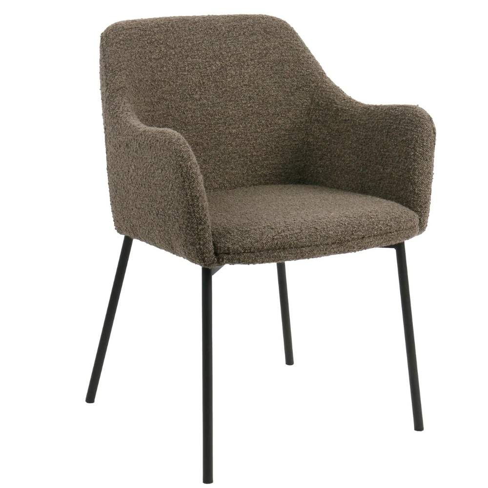 Nordic Living Hnědá bouclé jídelní židle Melilla Nordic Living