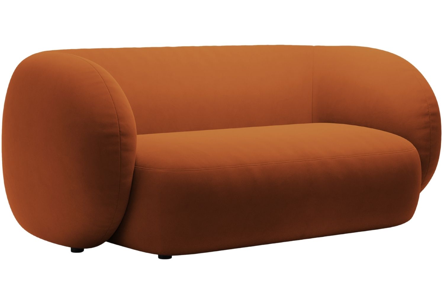 Micadoni Oranžová sametová dvoumístná pohovka Kate 183 cm Micadoni