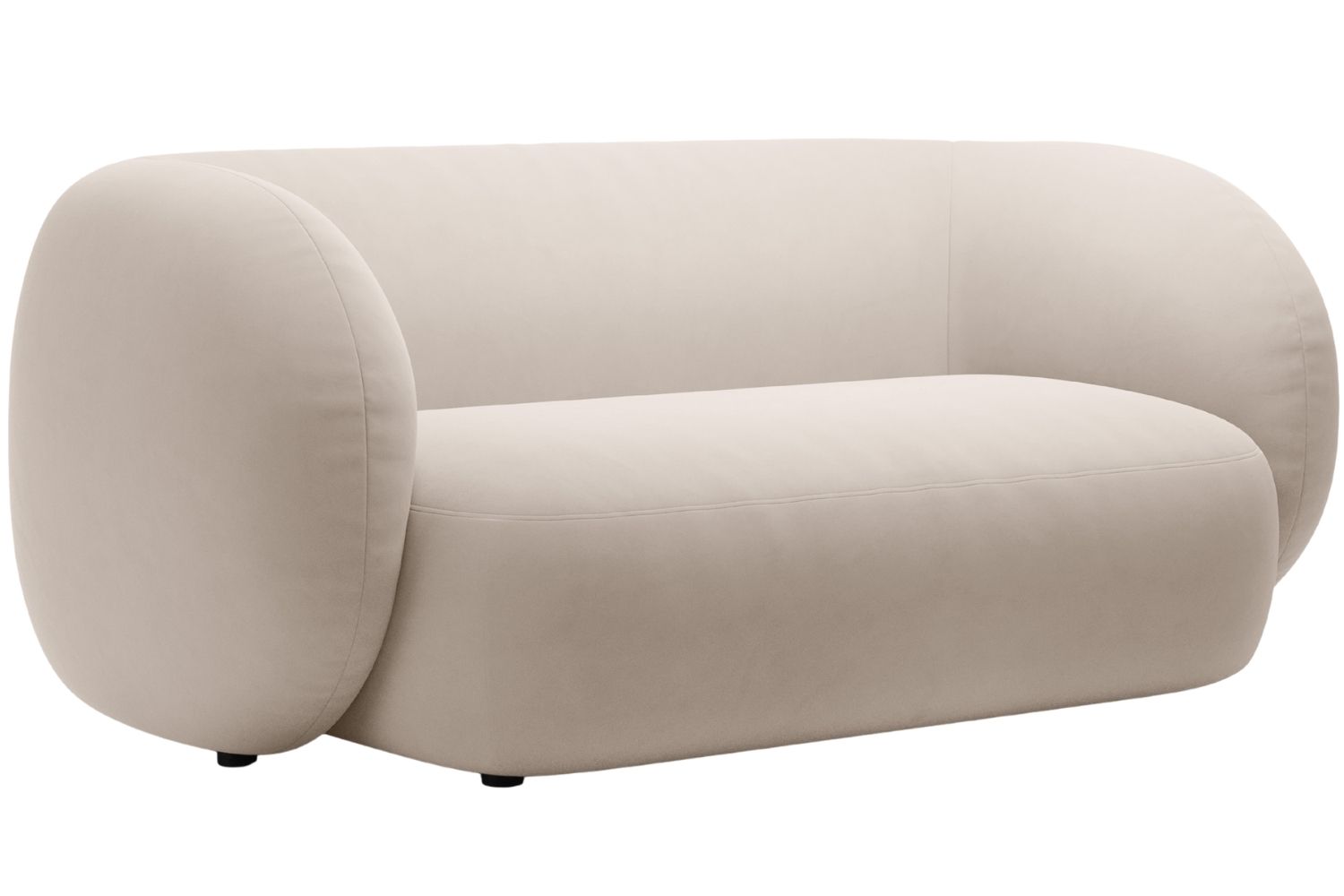 Micadoni Béžová sametová dvoumístná pohovka Kate 183 cm Micadoni