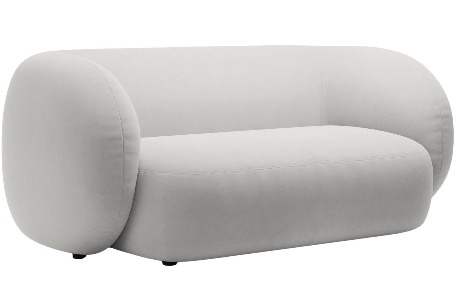 Micadoni Světle šedá sametová dvoumístná pohovka Kate 183 cm Micadoni