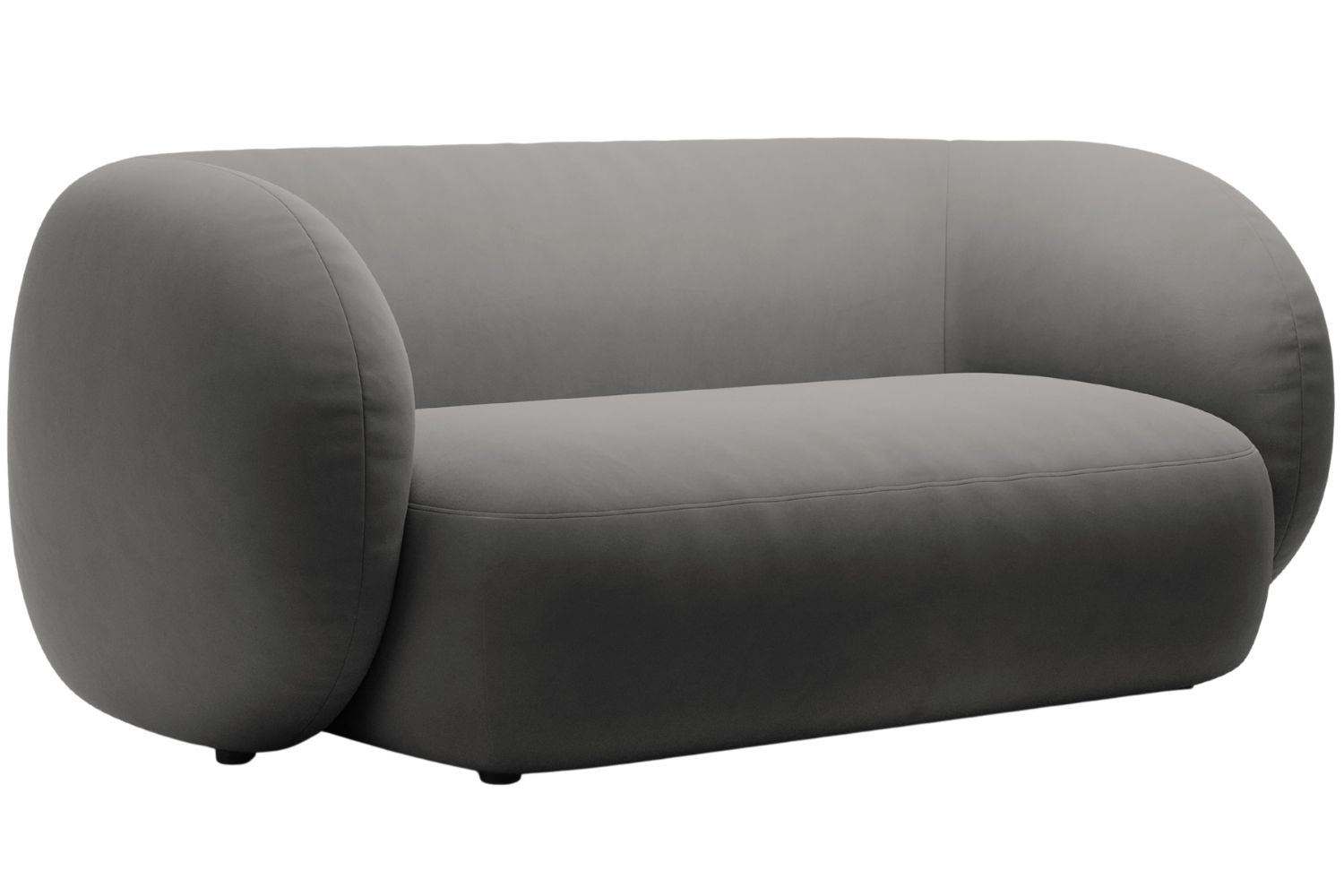 Micadoni Tmavě šedá sametová dvoumístná pohovka Kate 183 cm Micadoni