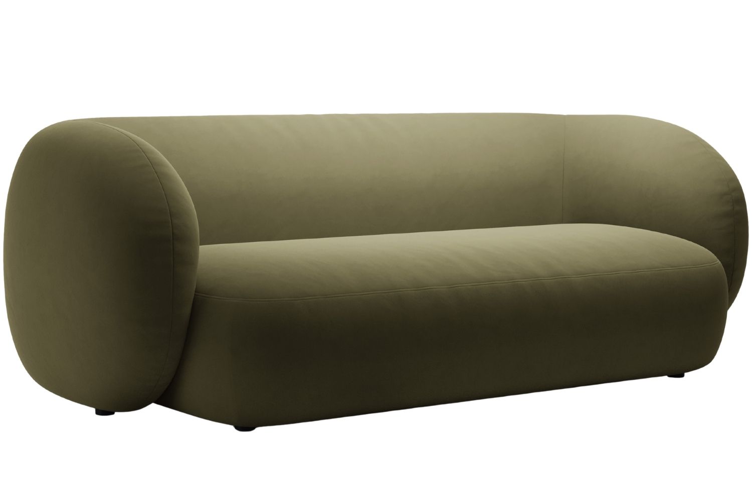 Micadoni Zelená sametová trojmístná pohovka Kate 213 cm Micadoni