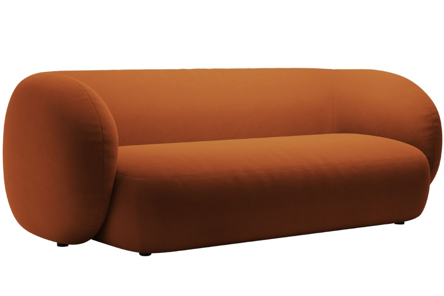 Micadoni Oranžová sametová trojmístná pohovka Kate 213 cm Micadoni