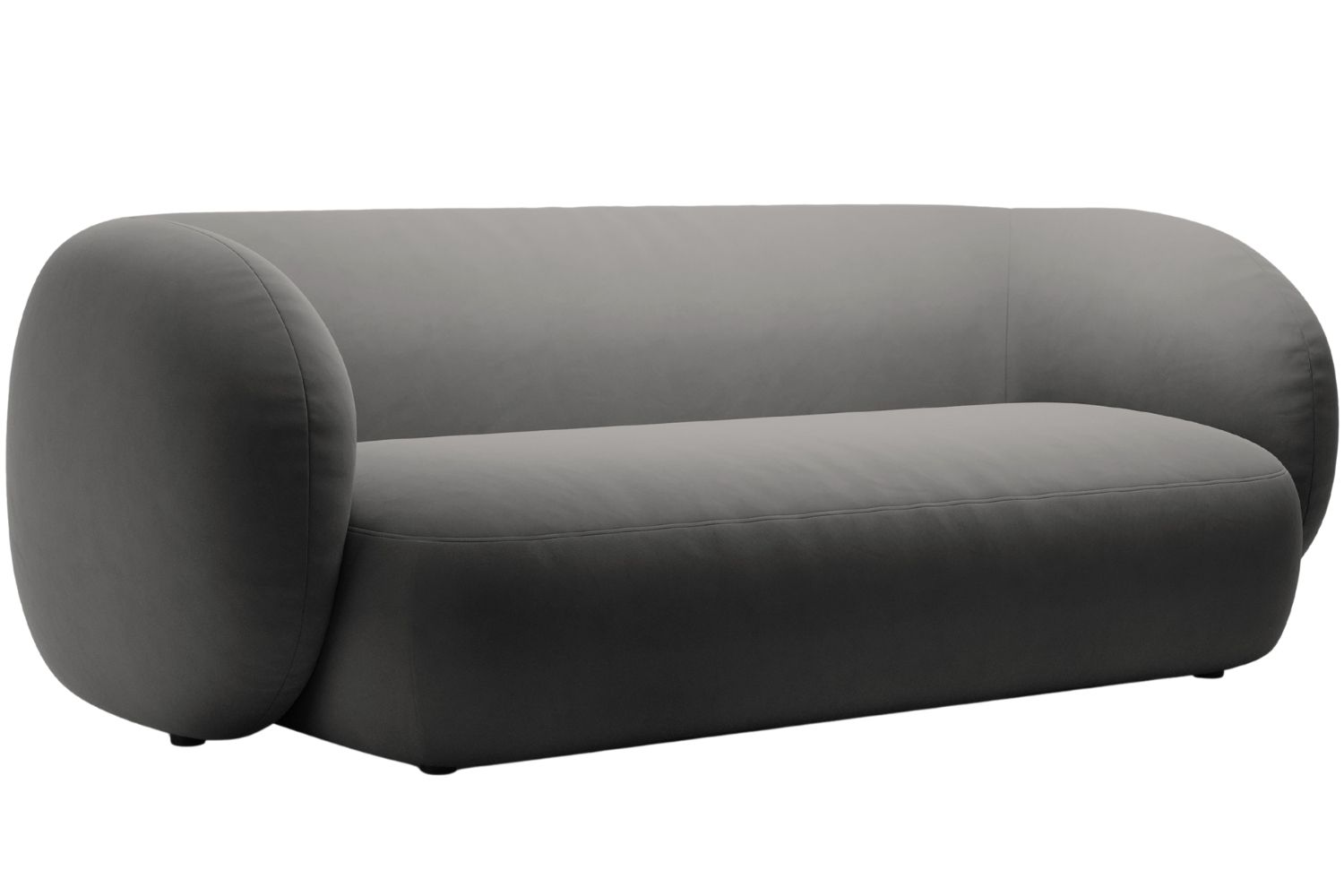 Micadoni Tmavě šedá sametová trojmístná pohovka Kate 213 cm Micadoni
