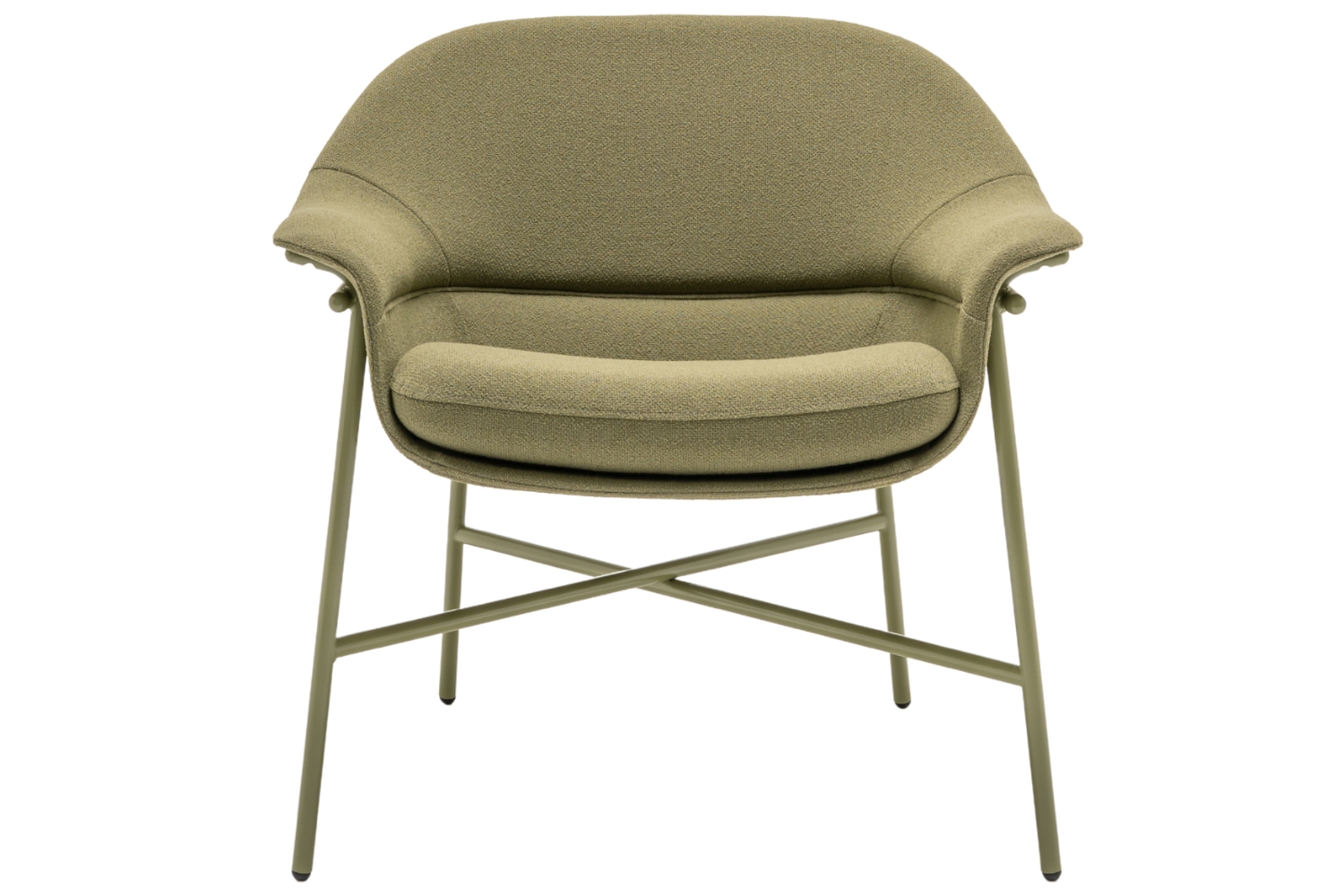 MDD Olivově zelené bouclé křeslo Ismo MDD