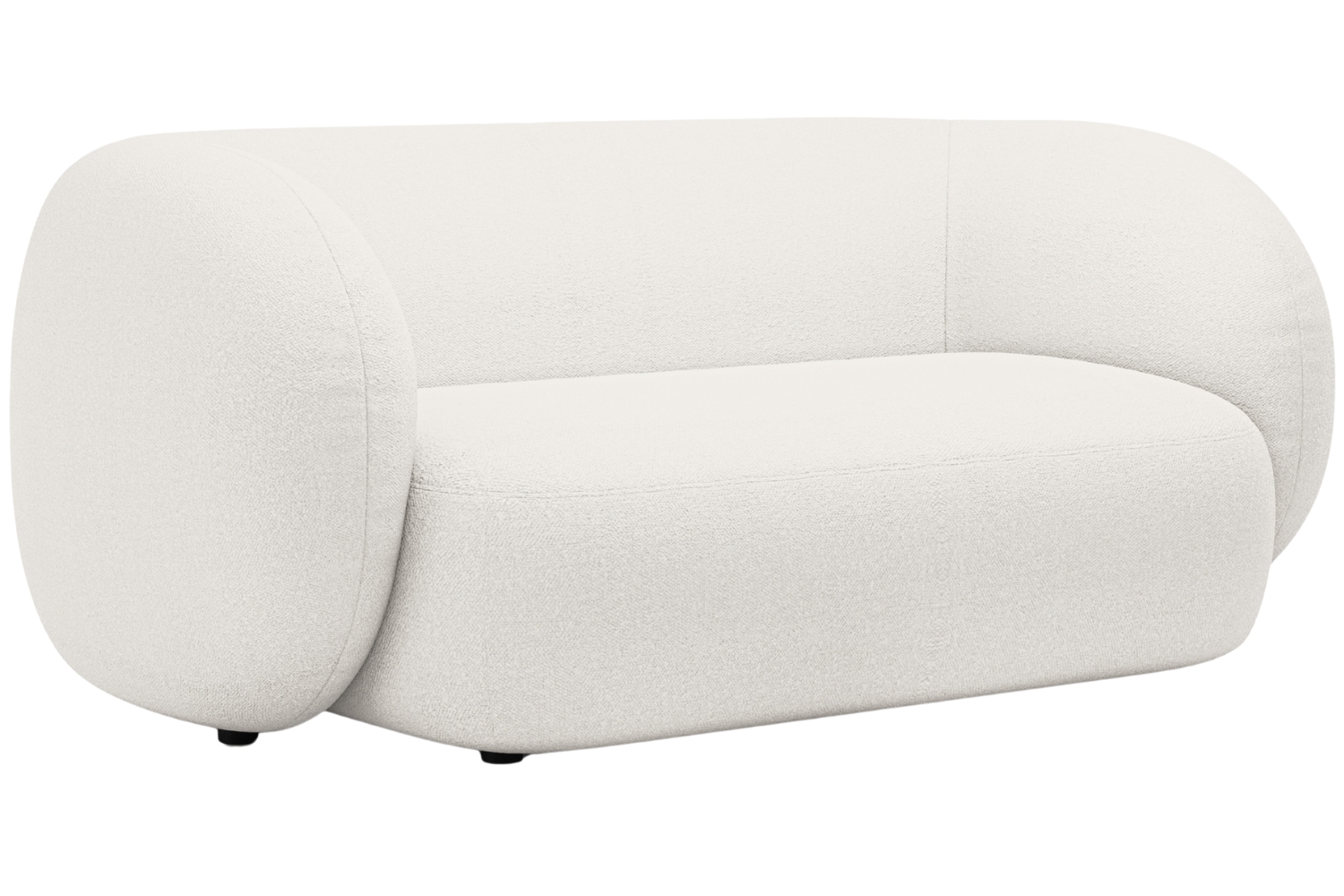 Micadoni Bílá bouclé dvoumístná pohovka Kate 183 cm Micadoni