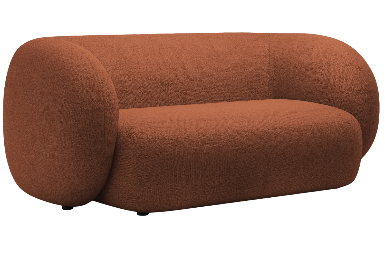 Micadoni Terakotově oranžová bouclé dvoumístná pohovka Kate 183 cm Micadoni