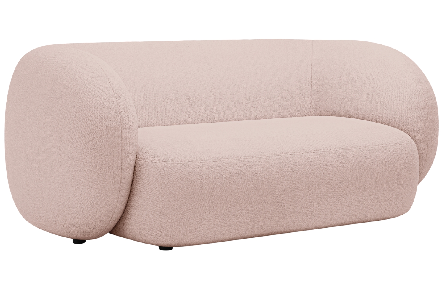 Micadoni Světle růžová bouclé dvoumístná pohovka Kate 183 cm Micadoni