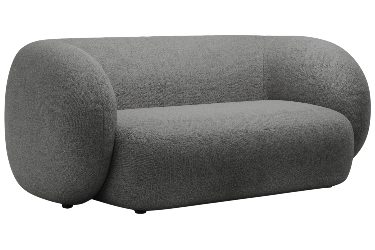 Micadoni Tmavě šedá bouclé dvoumístná pohovka Kate 183 cm Micadoni