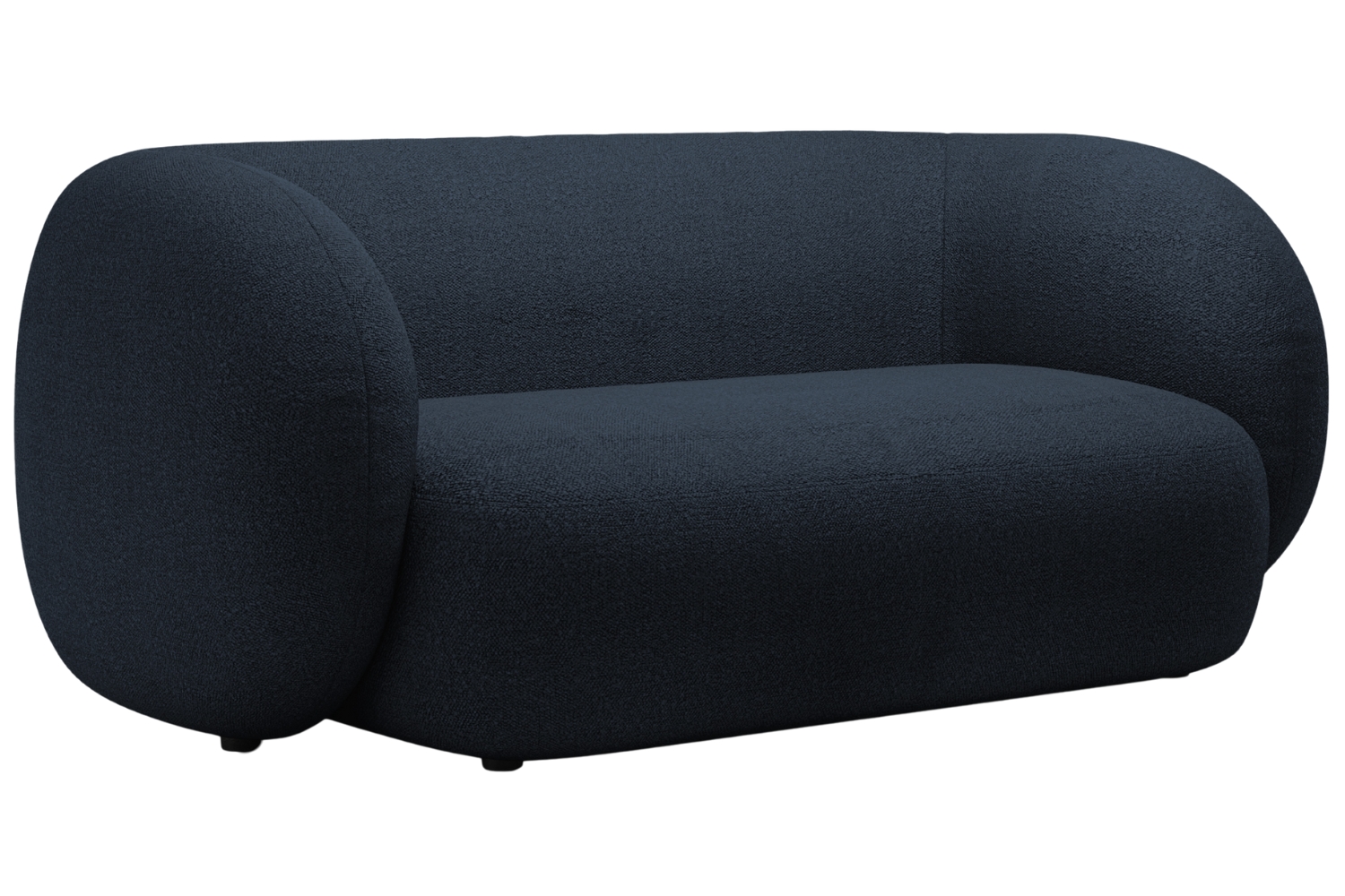 Micadoni Tmavě modrá bouclé dvoumístná pohovka Kate 183 cm Micadoni