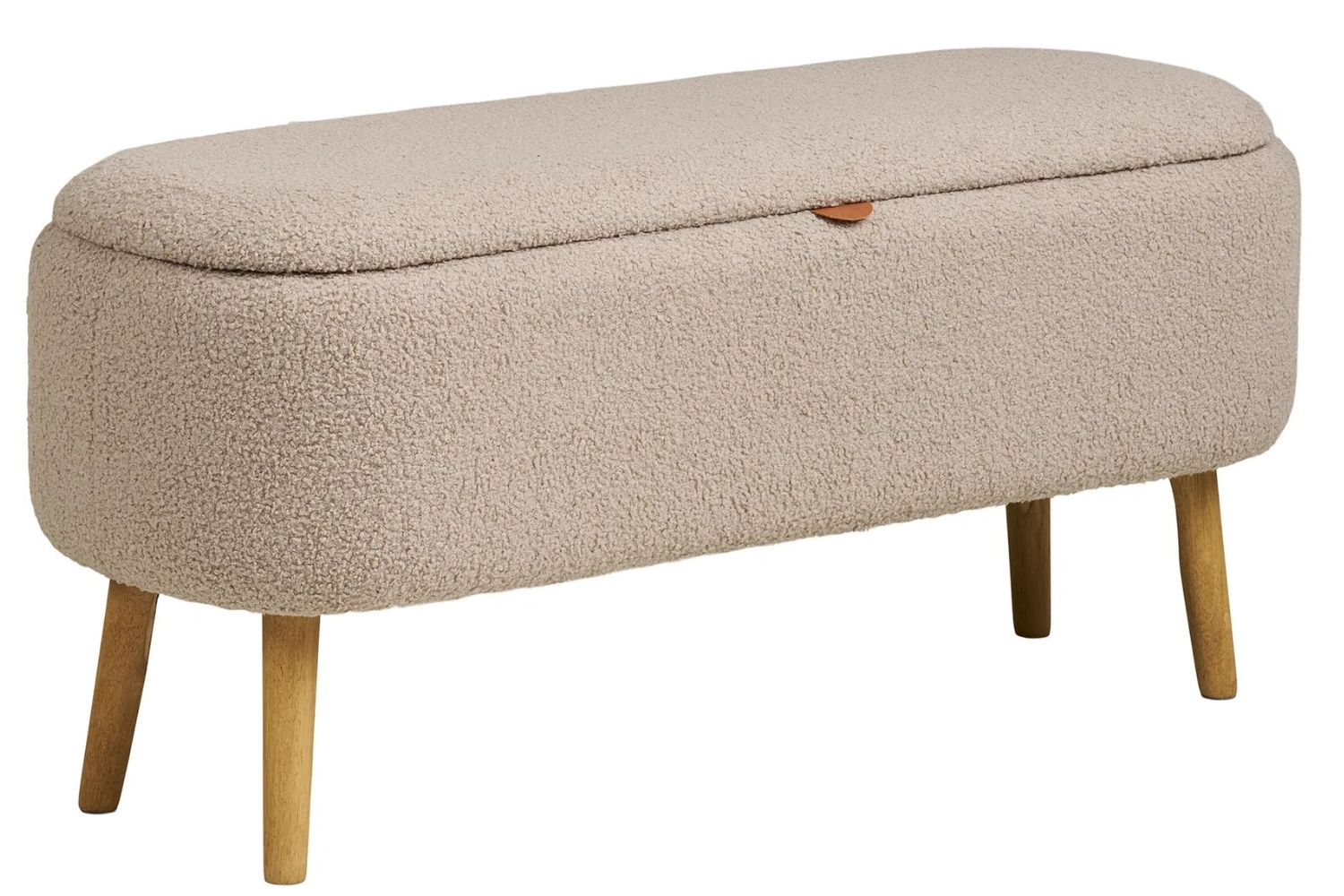 Nordic Living Béžová bouclé lavice Harlov 95 cm Nordic Living