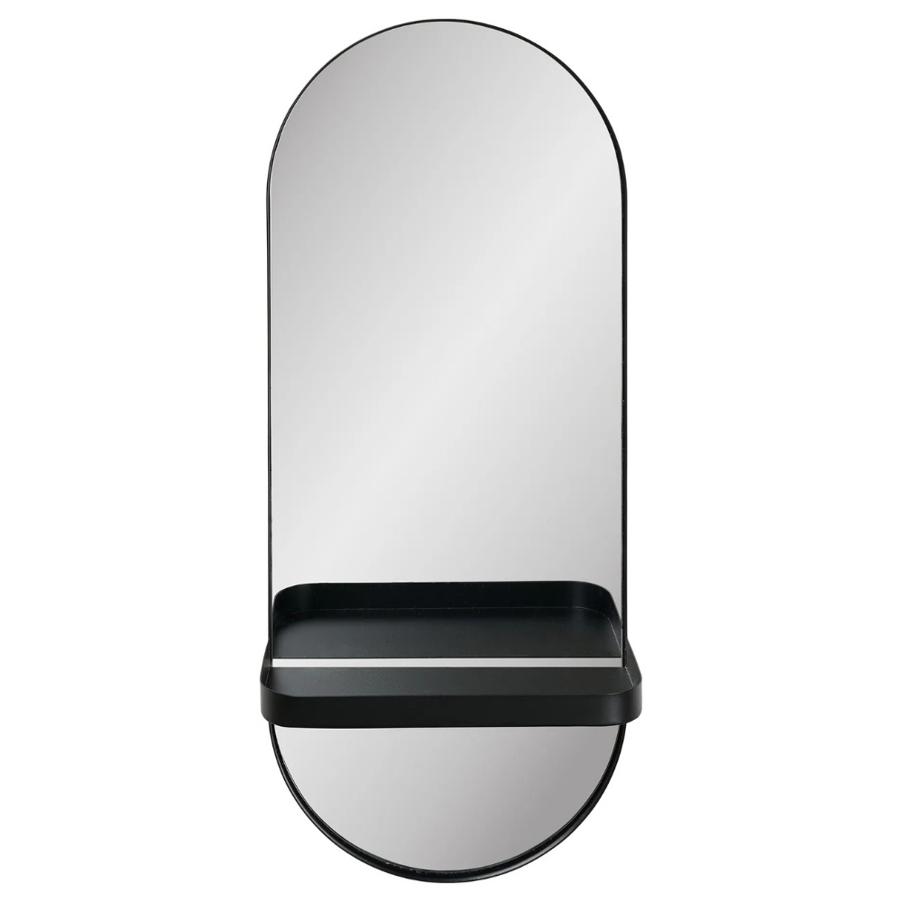Nordic Living Černé závěsné zrcadlo Albia 60 x 25 cm Nordic Living