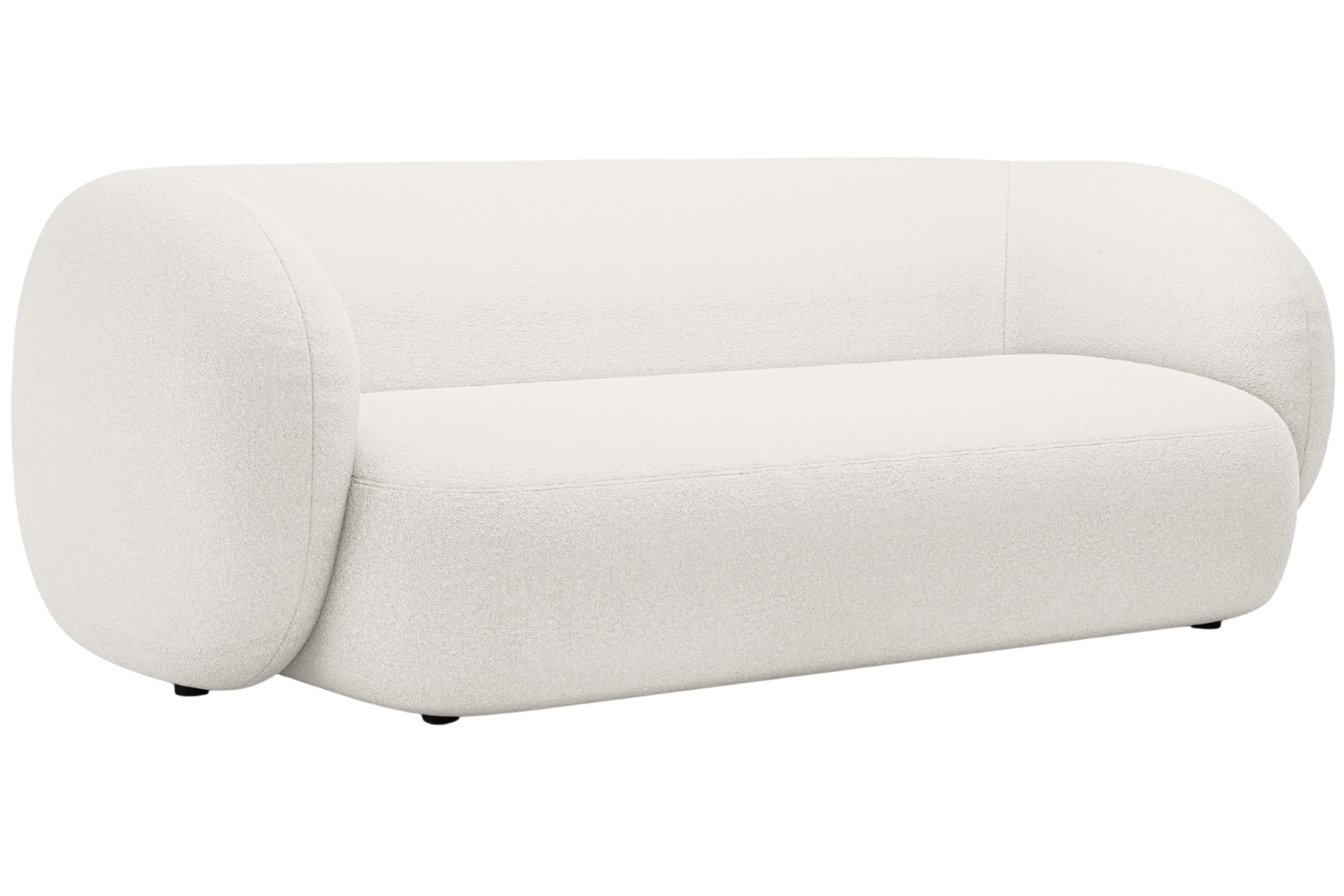 Micadoni Bílá bouclé trojmístná pohovka Kate 213 cm Micadoni