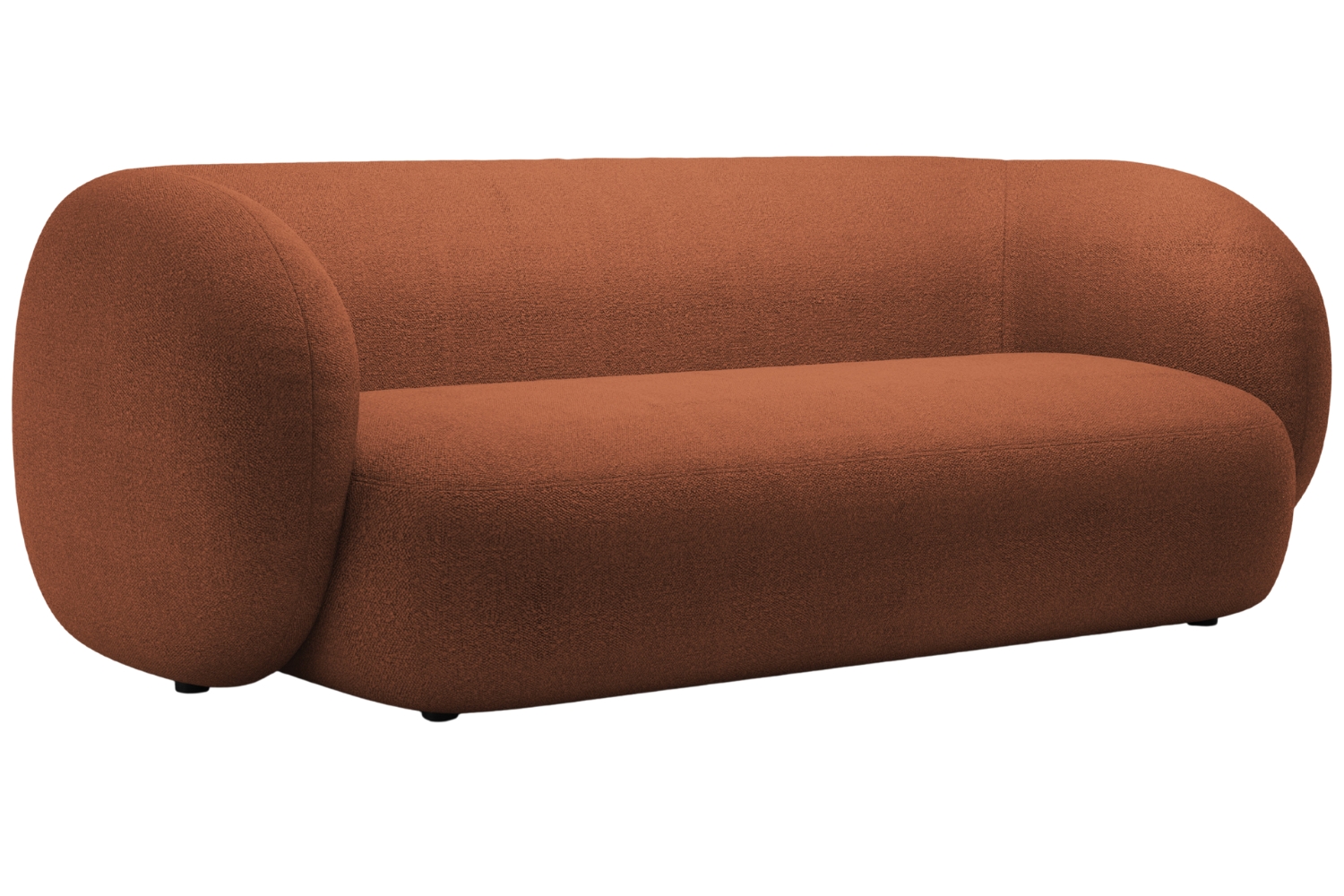 Micadoni Terakotově oranžová bouclé trojmístná pohovka Kate 213 cm Micadoni
