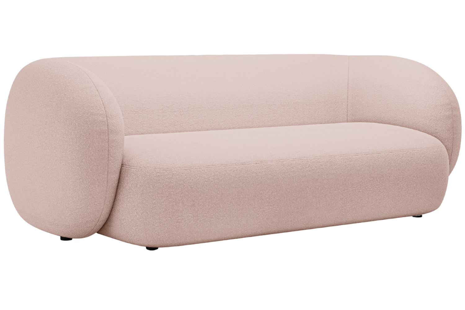 Micadoni Světle růžová bouclé trojmístná pohovka Kate 213 cm Micadoni
