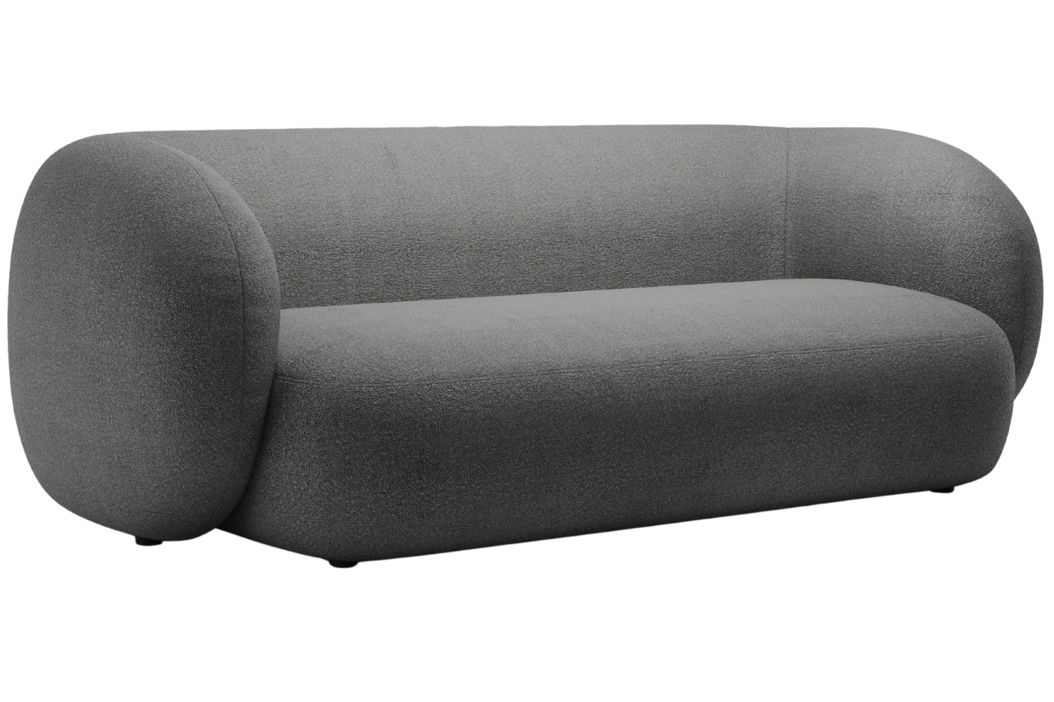 Micadoni Tmavě šedá bouclé trojmístná pohovka Kate 213 cm Micadoni