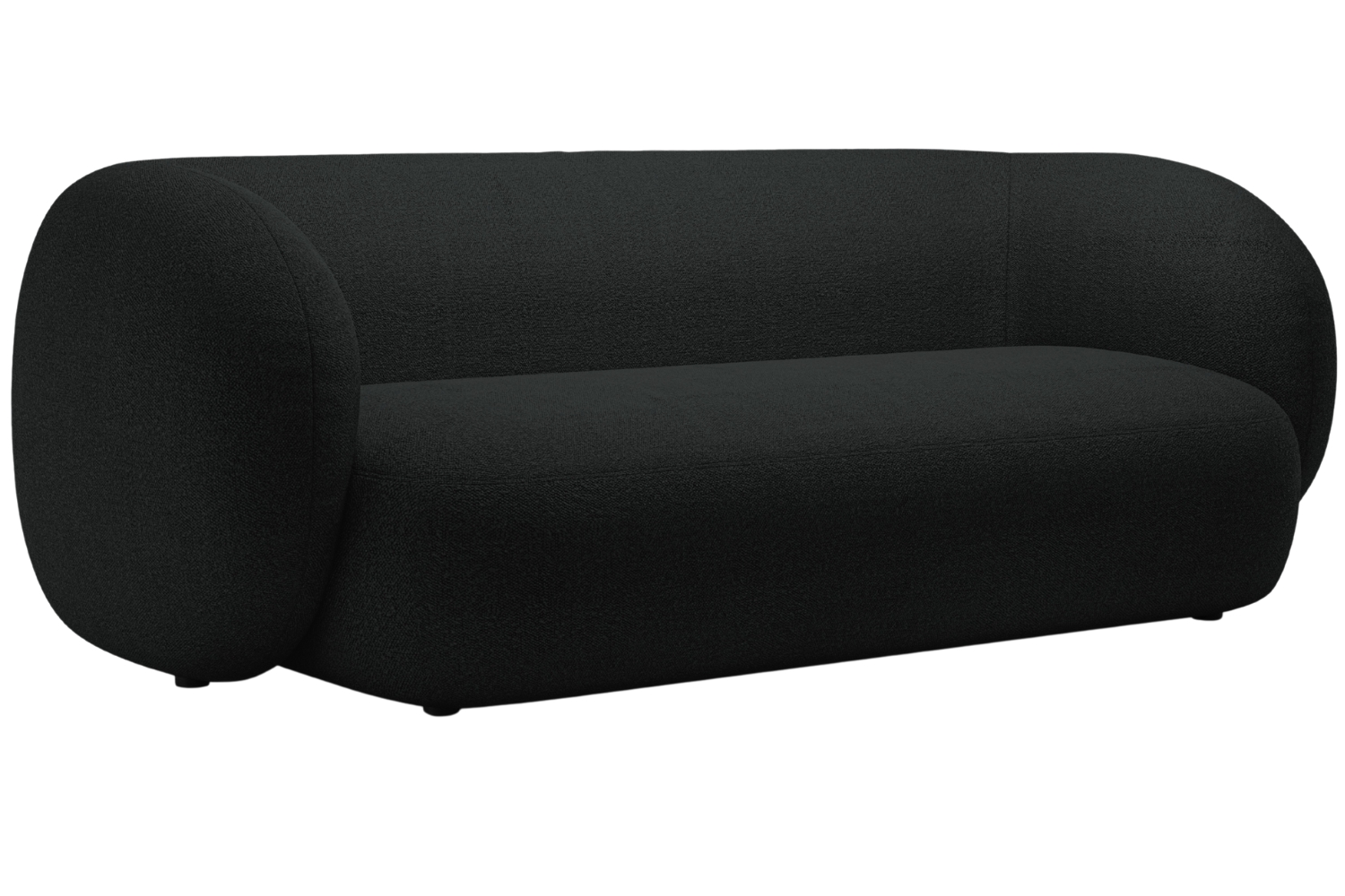 Micadoni Černá bouclé trojmístná pohovka Kate 213 cm Micadoni