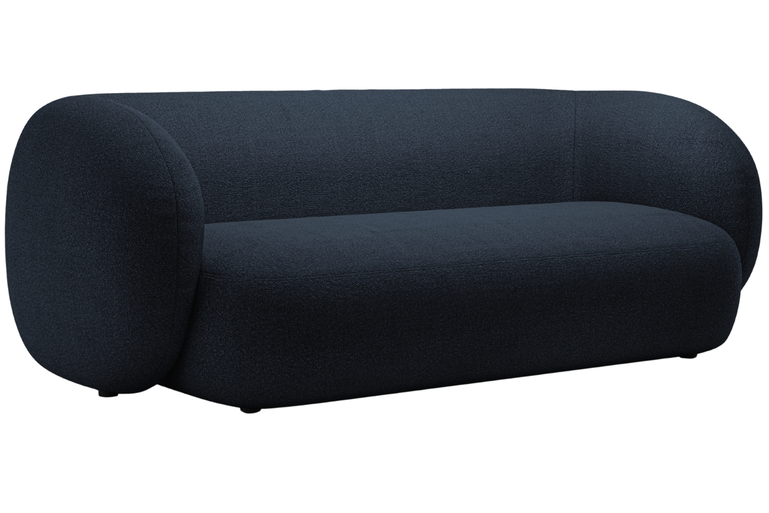 Micadoni Tmavě modrá bouclé trojmístná pohovka Kate 213 cm Micadoni