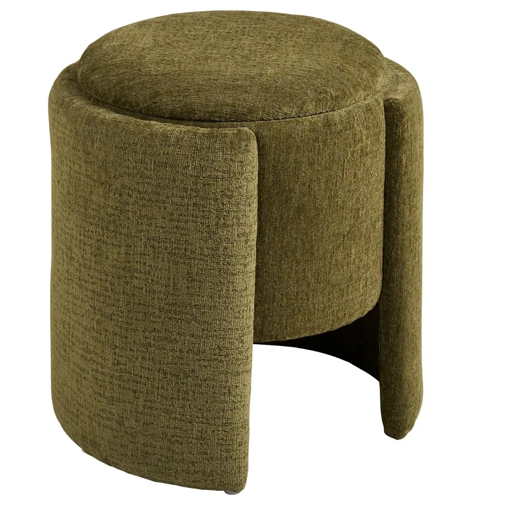 Nordic Living Zelený taburet Walzdor 42 cm
