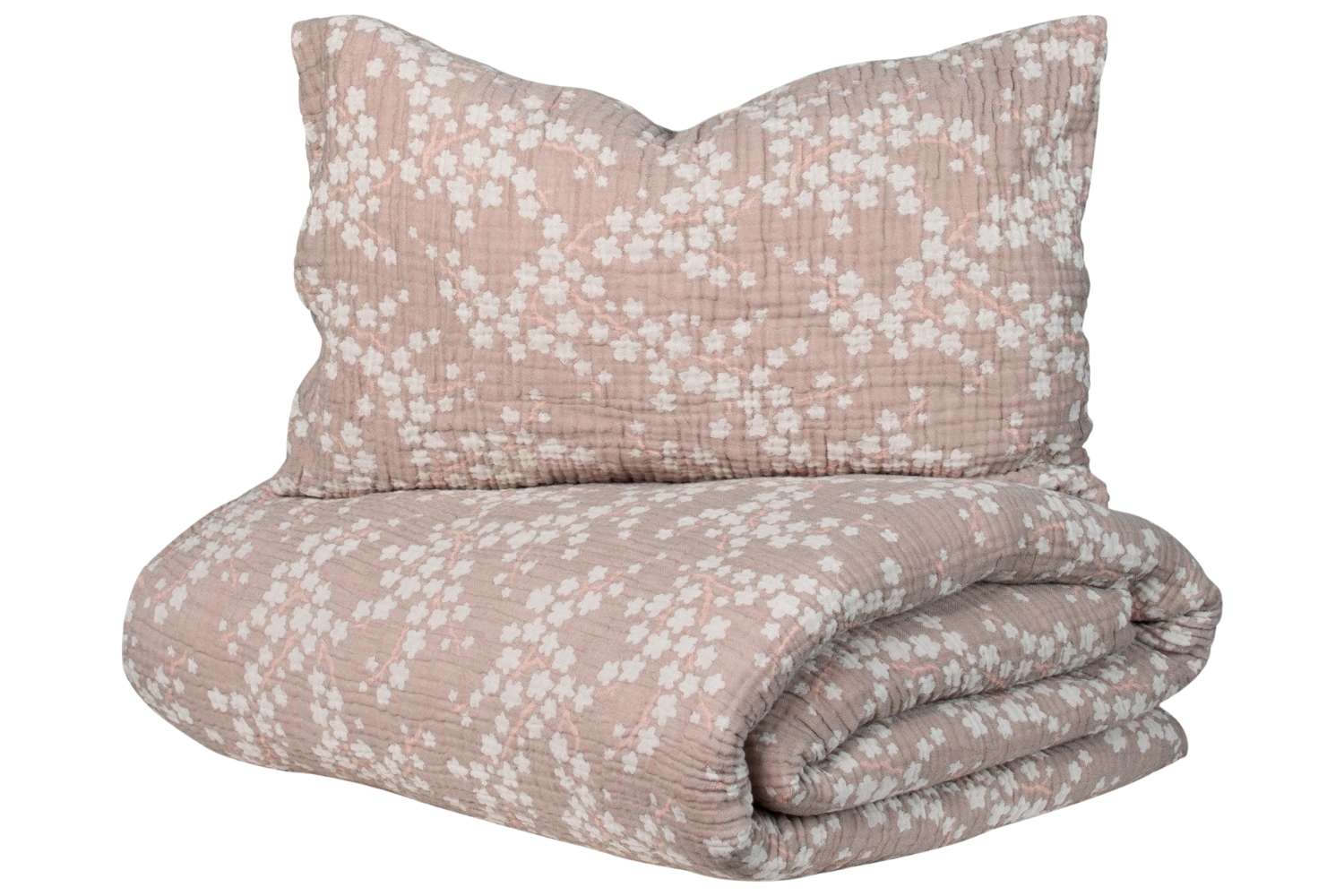 Růžová mušelínová sada povlečení Quax Natural 120 x 190 cm Quax