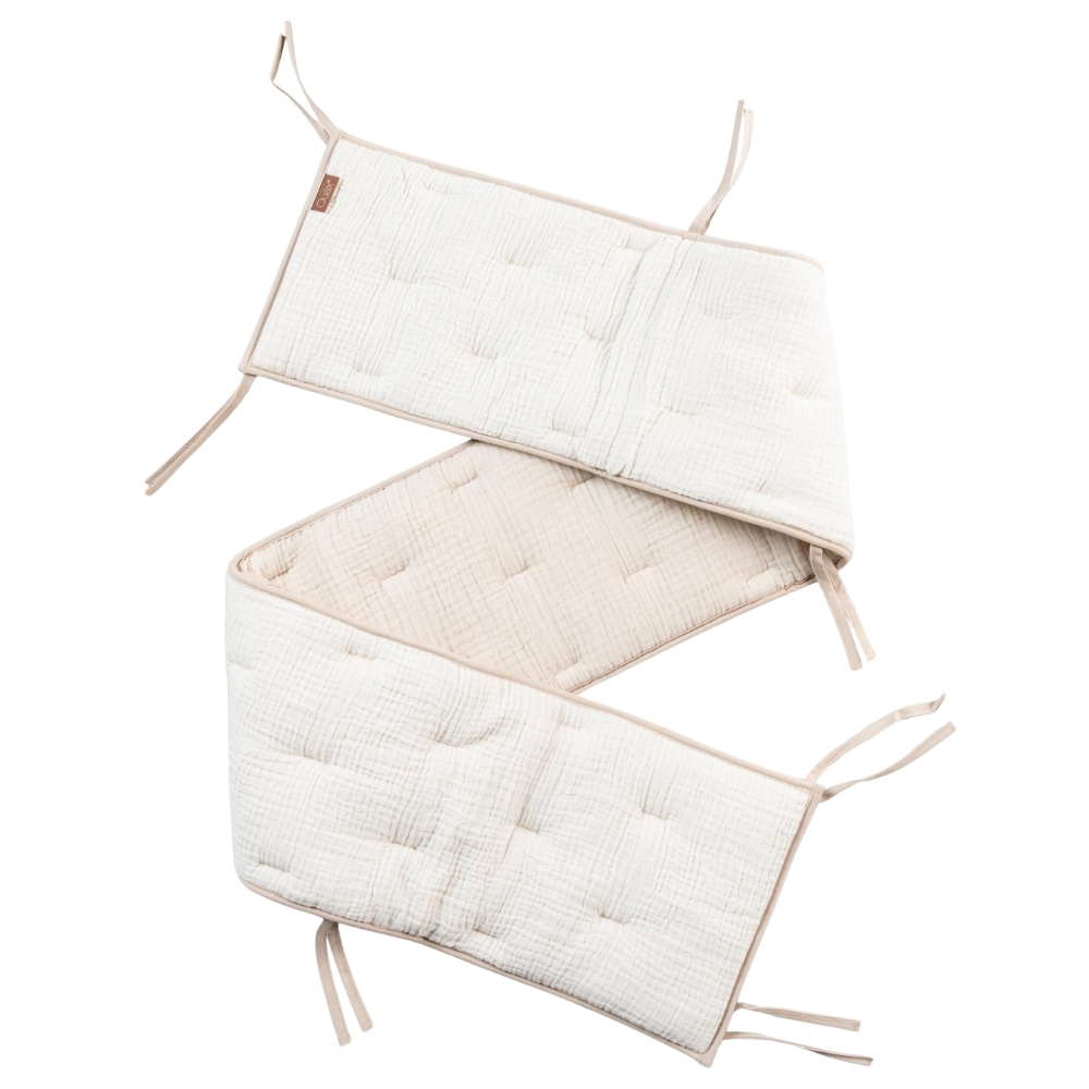 Béžový bavlněný mantinel do postýlky Quax Natural 172 cm Quax