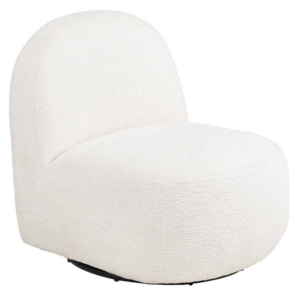 Nordic Living Bílé otočné křeslo Milio Nordic Living