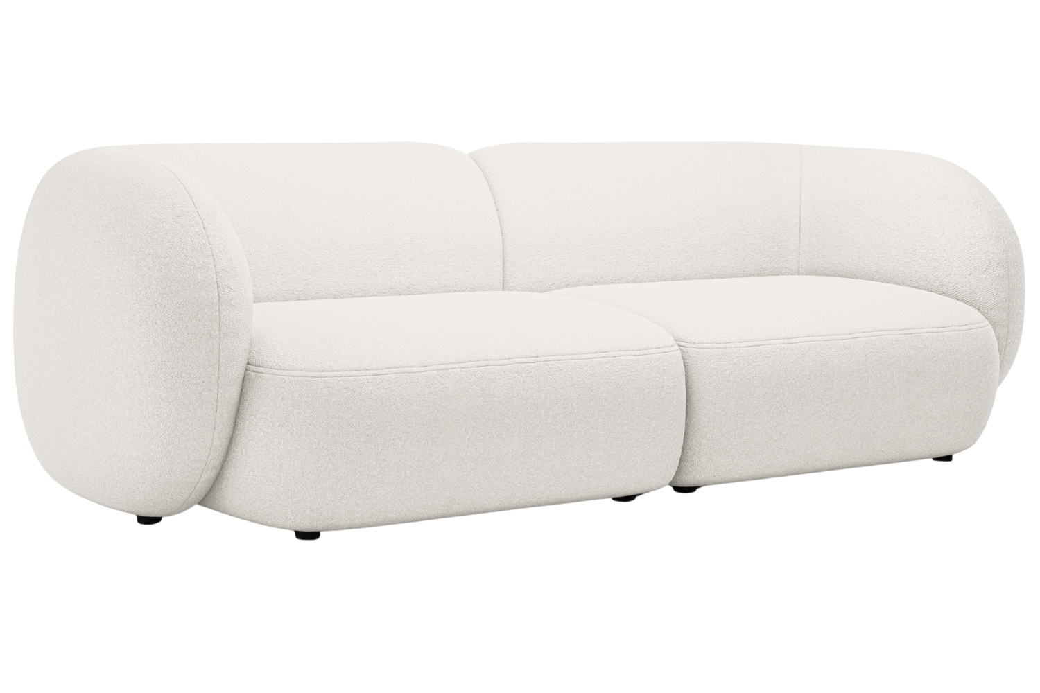 Micadoni Bílá bouclé čtyřmístná pohovka Kate 243 cm Micadoni