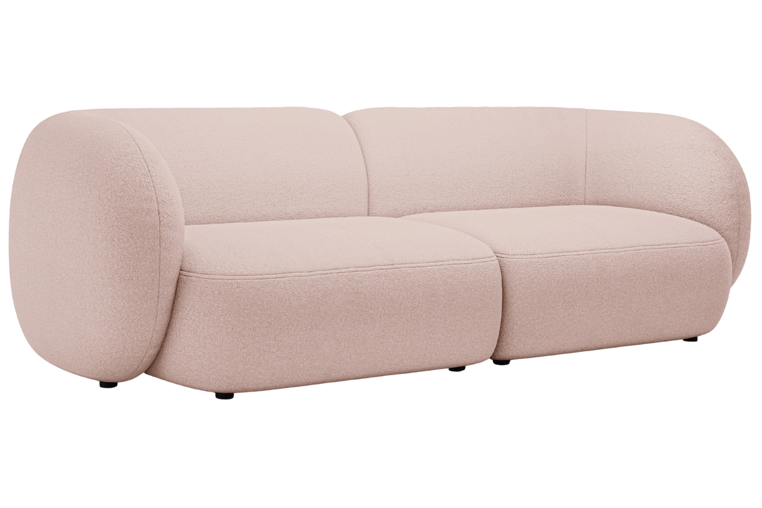 Micadoni Světle růžová bouclé čtyřmístná pohovka Kate 243 cm Micadoni