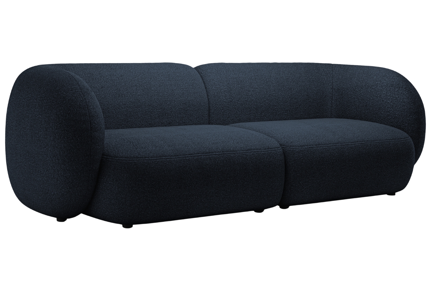 Micadoni Tmavě modrá bouclé čtyřmístná pohovka Kate 243 cm Micadoni