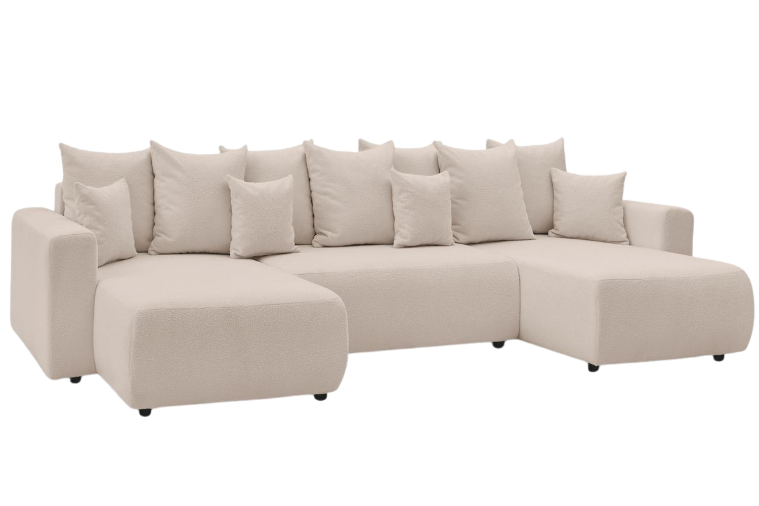 Bobochic Paris Béžová bouclé rohová rozkládací pohovka Envy 386 cm Bobochic Paris