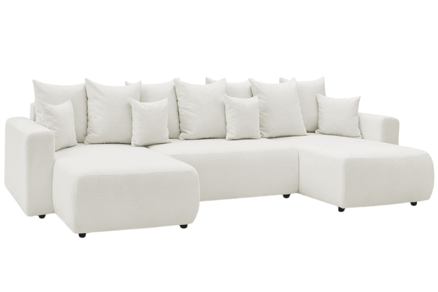 Bobochic Paris Bílá bouclé rohová rozkládací pohovka Envy 386 cm Bobochic Paris